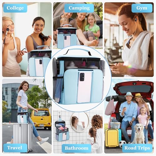 Dorm Room Essentials for College Students Girls Boys Guys, Shower Caddy Light Blue