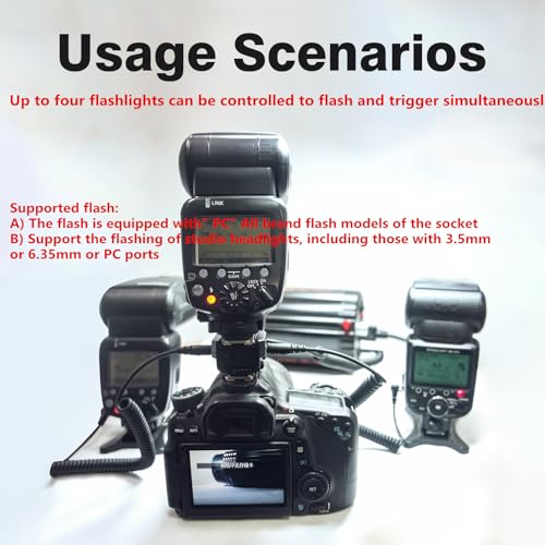 DY-T3C Set Style Multi-Functional hot Shoe Adapter, Single-Lens Reflex Camera Universal Flash Expansion Accessory/ Also Applicable Mini Camera Flash Height-Increasing Conversion Accessories DY-T3C 1pcs + PC cable 3pcs