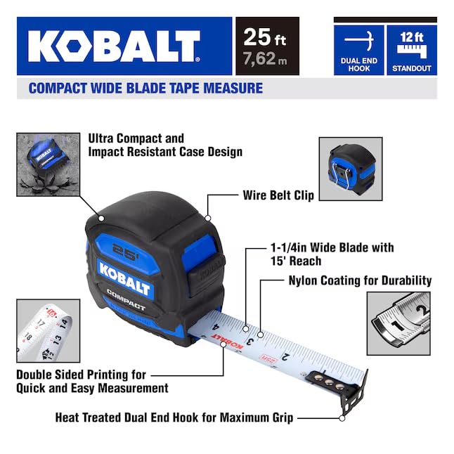 [Australia - AusPower] - K.balt Compact 25-ft Tape Measure Wide Blade 