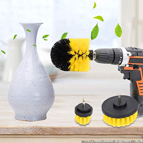 Drill Brush Set, 3 Piece Universal Yellow Cleaning Kit