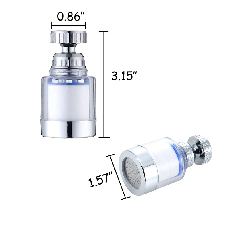 [Australia - AusPower] - Pack of 2 Water Filters for Tap, 360° Tap Filter, Water Filter Tap with 10 Pieces Interchangeable Cotton Filter Element, Tap Descaler Attachment for Kitchen, Sink, Home Bathroom blue 