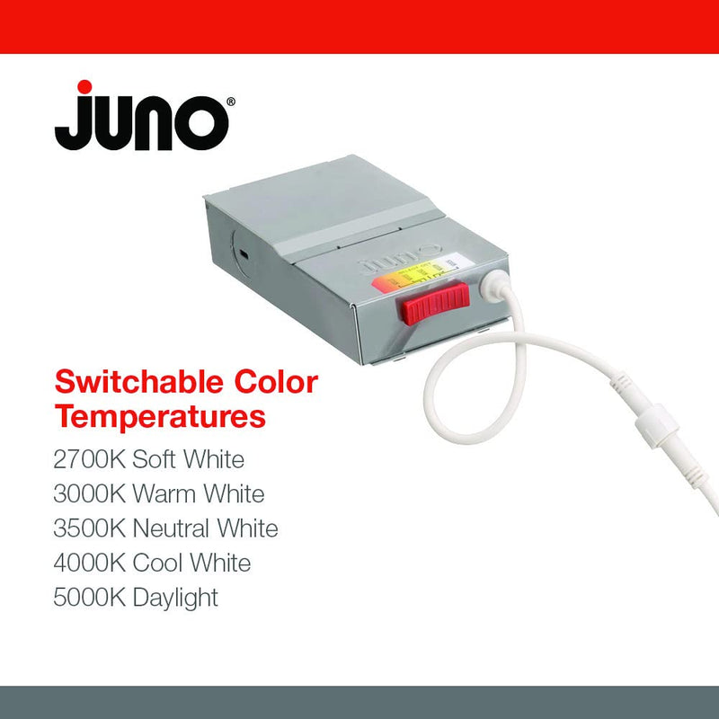 [Australia - AusPower] - Juno WF6 SWW5 90CRI MW M6 Round Baffle LED Downlight, 120 Volts, 2700K/3000K/3500K/4000K/5000K, Triac Dimming, 6-Inch, Matte White 6-Inch Ultra Thin Trim 