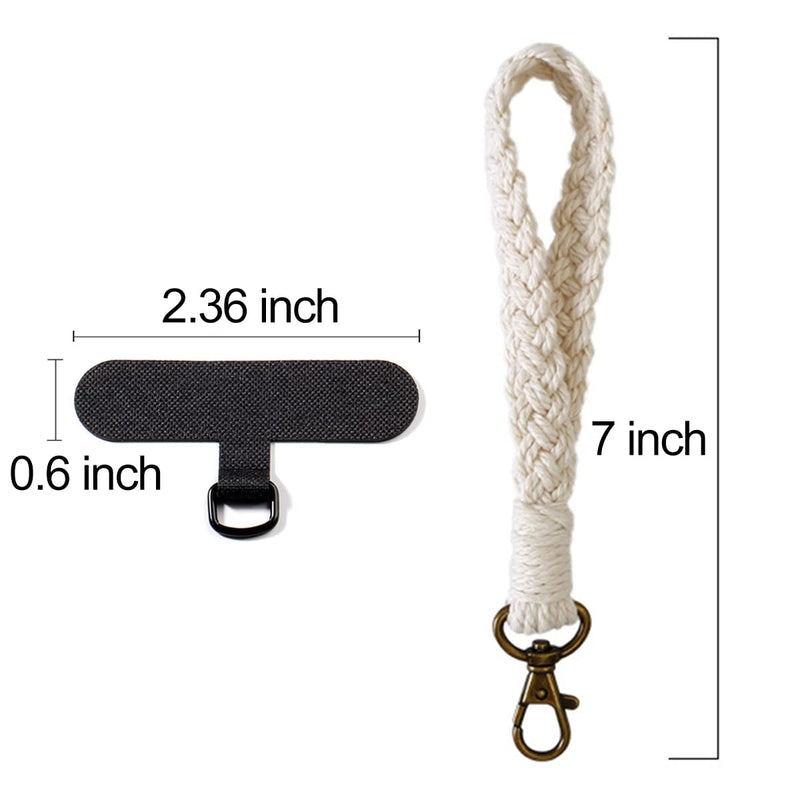 [Australia - AusPower] - Boho Macrame Phone Wrist Strap, Cell Phone Lanyard with Tether Tab, Keychain Wristlet Charm, Anti-Loss Phone Chain Simple 