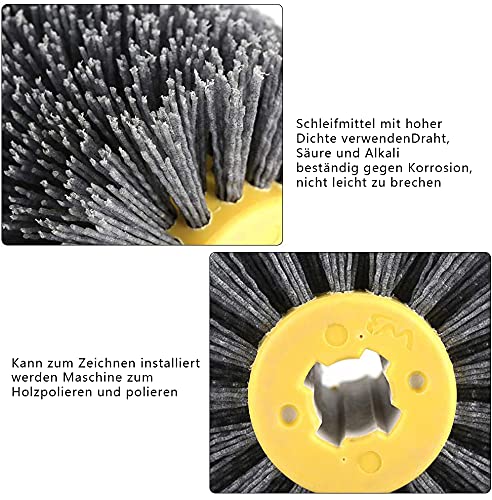 [Australia - AusPower] - Yikko Nylon Brush Wire Drawing Wheel Brush Polishing Polishing Disc Grit, 80/120/180/240 Grit for Wood Brushing Machine, Satin Machine (80 Grit) 80 körnung 