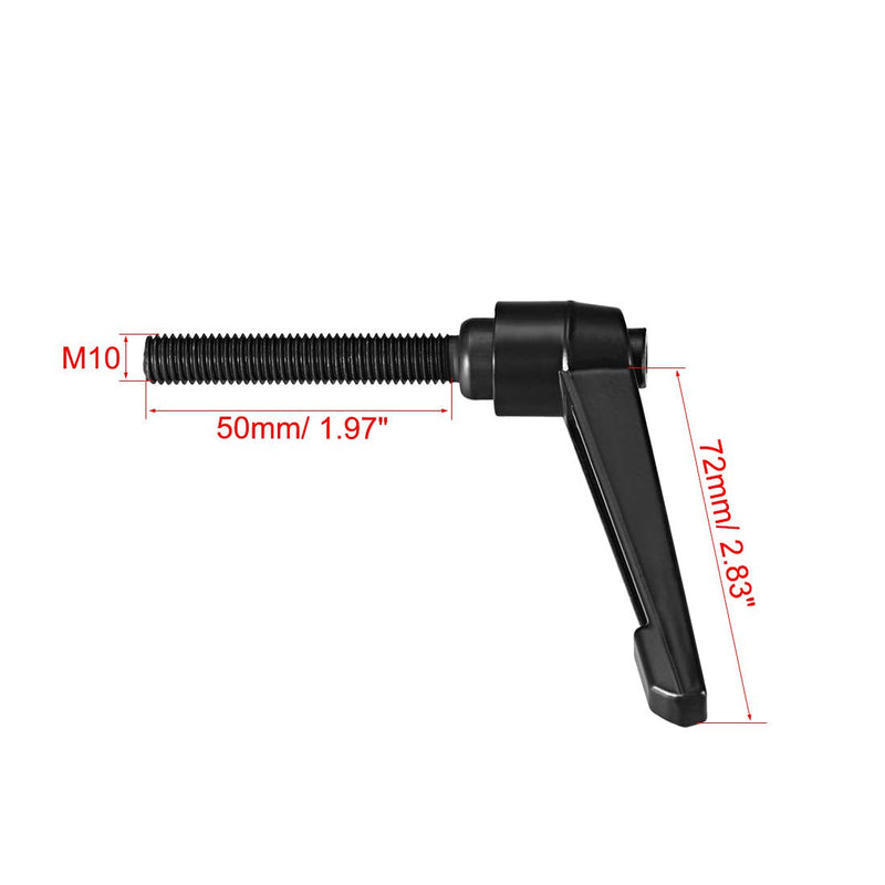 [Australia - AusPower] - uxcell M10 x 50mm Handle Adjustable Clamping Lever Thread Push Button Ratchet Male Threaded Stud Knobs Quick Release Screw Handles Bolts with Locking Lever Black 