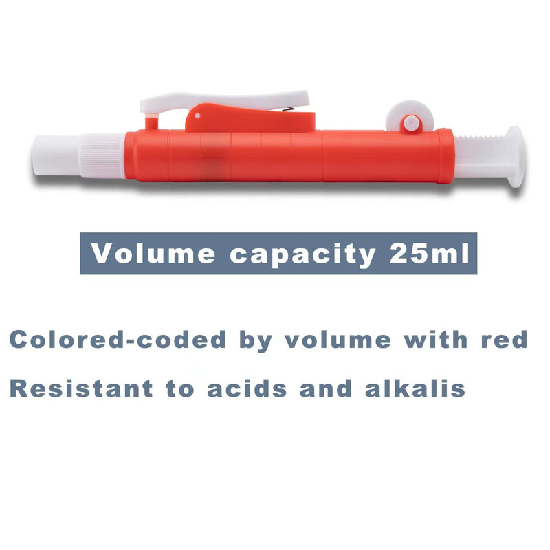 [Australia - AusPower] - ONiLAB Pipette Pumps,Scientific Pipette Pump 25ml, Red, for Disposable Plastic and Glass Pipettes… 