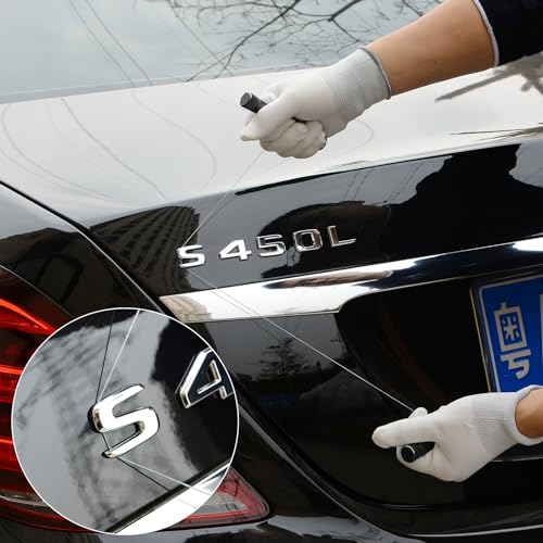 Ehdis Car Emblems Remover Logo Remover with 3 Replacement PE Lines and 2 Aluminum Handles No Scratch for Emblems Remove Car Logo (Black) black