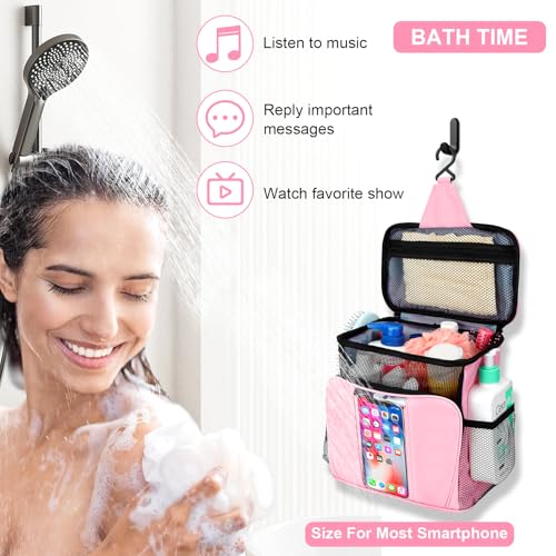 College Dorm room Essentials for Girls, Quick Dry Mesh Shower Caddy, Travel Cruise Ship Essentials,Travel Toiletry Bag for Women, Large Makeup Organizer for Full-Sized Toiletries Gifts for Women Pink