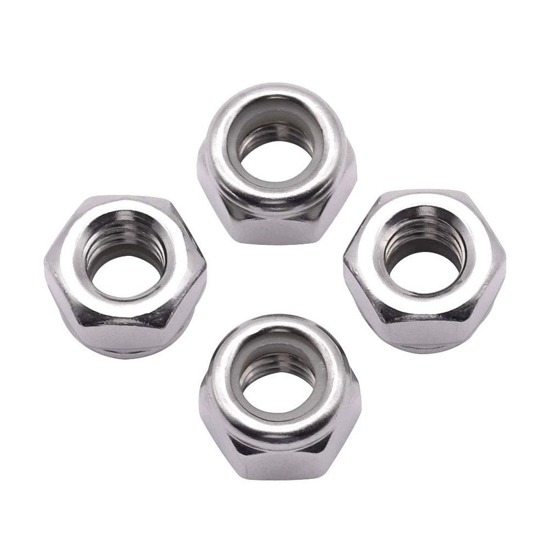 #10-24 inch Nylon Inserted Hex Locknuts (50 Pack), 304 Stainless Steel (18-8) lock nut, Finish Hex lock Nut #10-24 50