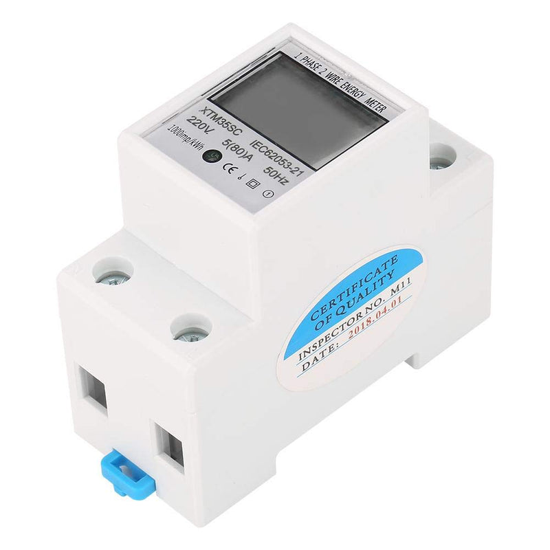 [Australia - AusPower] - Digital LCD Energy Meter, 220V 5(80)A, 1-Phase 2 Wire, 2P Din-Rail, Electric Meter 