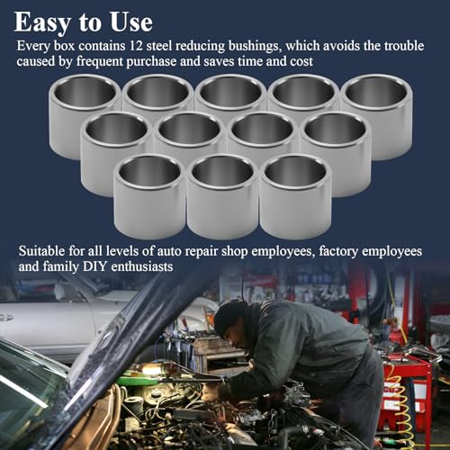 SHUJUKU stainless steel reducer bushing standoffs, 3/4-inch to 5/8-inch, for screws, bolts, and rods, 12 pieces