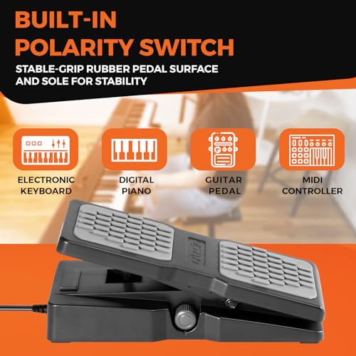 Artesia AP-EX Universal Expression Pedal with Polarity Switch and Non-Slip Surface for Keyboards,MIDI Controllers, Synthesizers, and Guitar Effects Pedals AP-EX Expression Pedal
