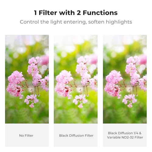 K&F CONCEPT 82mm Black Diffusion Mist 1/4 & Variable ND2-32 in-1 Filter