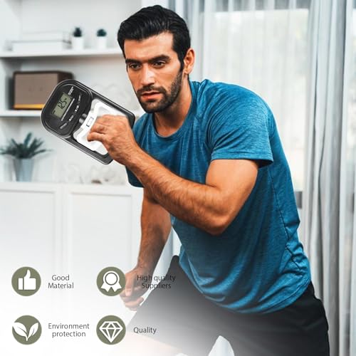 Digital Hand Strength Meter Hand Dynamometer: 396 lb/180 kg Electronic Grip Strength Gauge, LED Display Grip Strength Trainer with USB Charging Cable, Intelligent and Sensitive (Black)