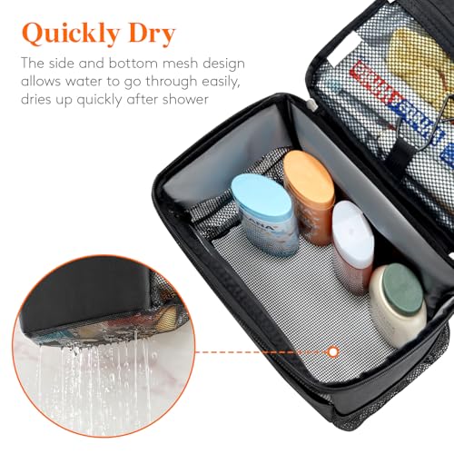Lifewit Shower Bag Mesh Shower Caddy Portable College Dorm Room Essentials Tote Bag for Bathroom, Gym, Travel, Camping Quick Dry Hanging Shower Organizer Basket Toiletry Bag, Medium, Black (Pack of 2) M(8.3"L x 5.9"W x 9.8"H) (Pack of 2)