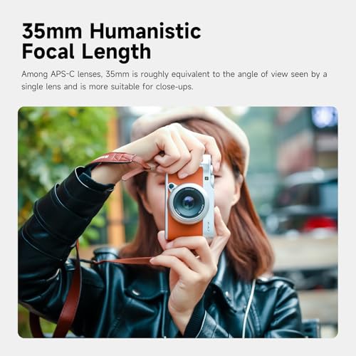 Brightin Star 35mm F1.7 Lens for Canon EF-M Mount Mirrorless Cameras, APS-C Manual Focus Large Aperture Prime Humanistic Lens Fit for M6, M50, M5, M3, M200, M10, M100, M, M2(Black) 35mm F1.7 Black