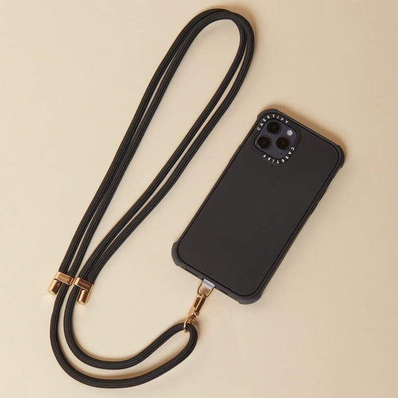 [Australia - AusPower] - CASETiFY Rope Phone Strap with Card - Black (Gold) 
