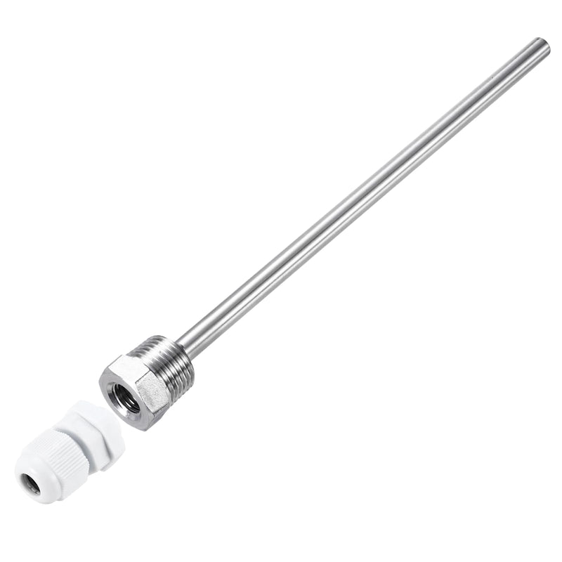 [Australia - AusPower] - QUARKZMAN Thermowell Weldless Stainless Steel 304 Stainless Steel 8 mm Diameter G1/2 with Cable Gland 200 mm Length for Beer Fermentation Container, White, Pack of 2 