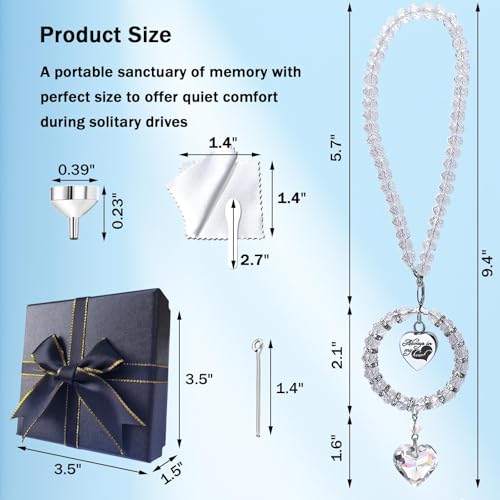 Crystal Suncatcher Mini Urn for Car Rear View Mirror Hanging Ashes Holder