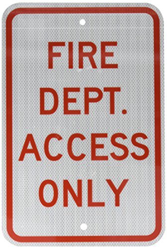SmartSign - K-9770-HI-12x18 "Fire Dept. Access Only" Sign | 12" x 18" 3M High Intensity Grade Reflective Aluminum Red on White HIS Reflective Aluminum 18" x 12"