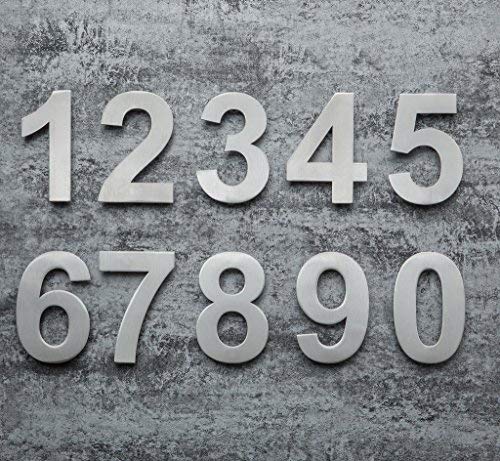 QT Modern House Number - EXTRA LARGE 10 Inch - Brushed Stainless Steel (Number 1 One), Floating Appearance, Easy to install and made of solid 304 Number - 1