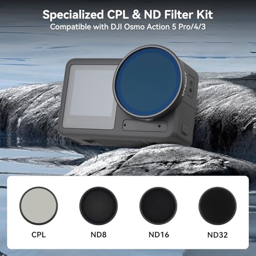 UTEBIT 4 Pack ND Filter Kit for DJI Osmo Action 5 Pro/Action 4