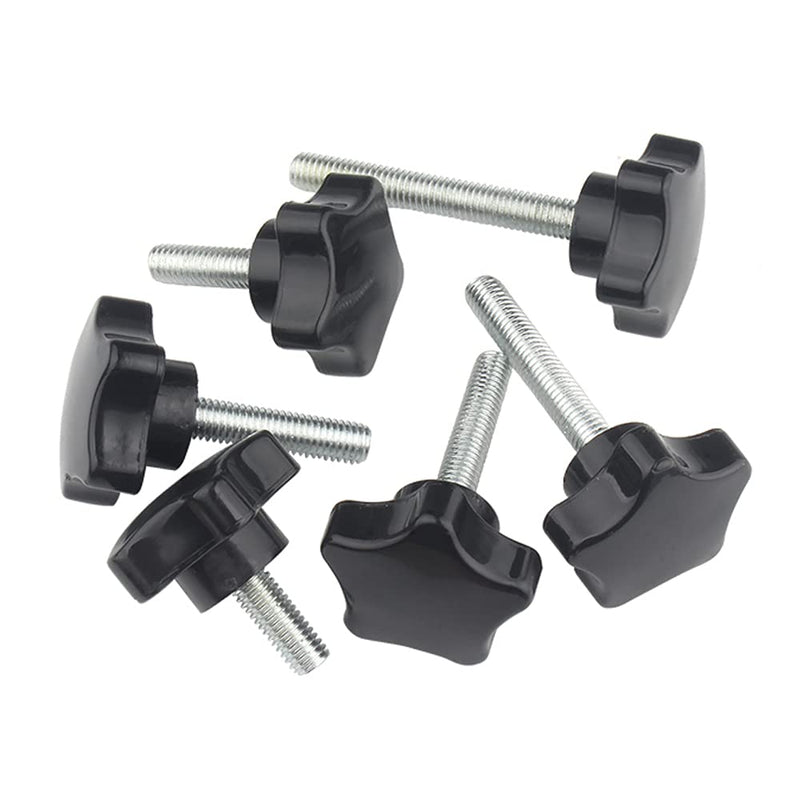 [Australia - AusPower] - 4 Pcs M6 x 60mm Star Clamping Knob Grip Thumb Screw Head Diameter 38mm Knobs Nut Screws Tightening Thread Replacement Machine Handle M6x60mm(4Pcs) Black 