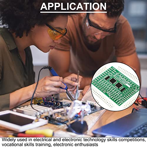 DIY practice board soldering, SMD SMT element welding exercise board, circuit board components, 77 SMD components, 8 categories with tweezers, for experiments Green display dot matrix module
