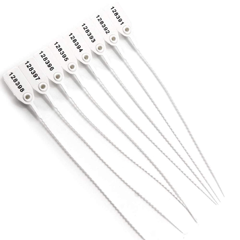 [Australia - AusPower] - Tamper Proof Zip Ties Plastic Security Seal Disposable Self Locking Security Tags Numbered Pull Tite Label Signage for Fire Extinguisher Truck 250mm Pack of 100 (White) 