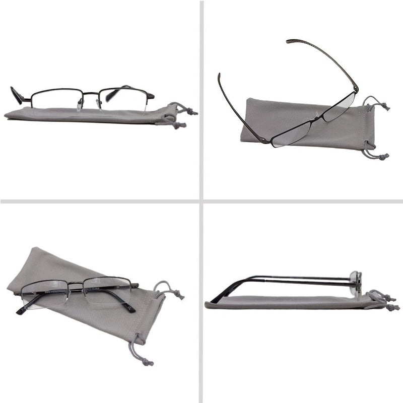 [Australia - AusPower] - TruVision Readers 9509H Reading Glasses for Men or Women, 1/3 Pk 09h-3 Gunmetal 2.5 x 