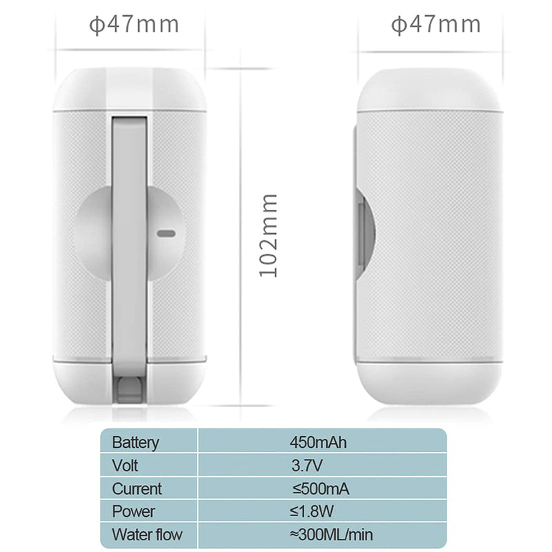 Portable Bidet for Travel, 500ml Travel Bidet, Bidet Sprayer with Peri Bottle for Women/Man, Handheld, Rechargeable Electric Bidet High Pressure, Douche Bottle for Postpartum, Hemorrhoid (White) White