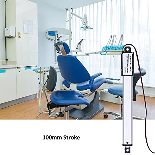 DC 12V Stroke Linear Actuator, 100mm High Speed Mini Linear Actuator Electric Motion Actuators for Electric Recliner Lift Massage Bed Sofa, Internal Limit Switch, Low Noise (Stroke 100mm-15mm/s-50N)