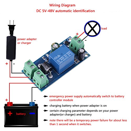 UPS Module DC 5V-48V 10A Automatic Battery Backup Switch Module Emergency Power Control Power Supply Switch for Incubator Laptop Network