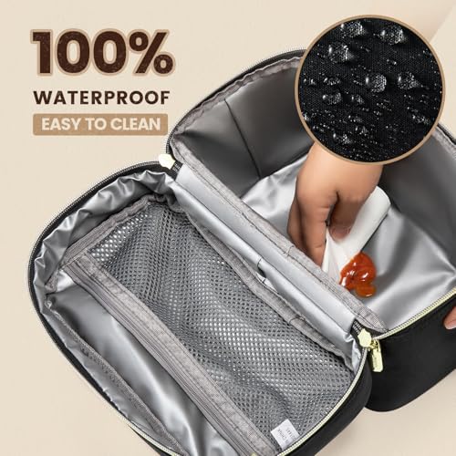 LOVEVOOK Insulated Lunch Box for Women,Adult Lunch Cooler Bag Women Brown Leopard Print Medium