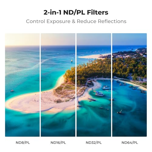 K&F CONCEPT 4 Pack ND/PL Filter Set Compatible with DJI Mavic 4 Pro ND8&PL+ND16&PL+ND32&PL+ND64&PL