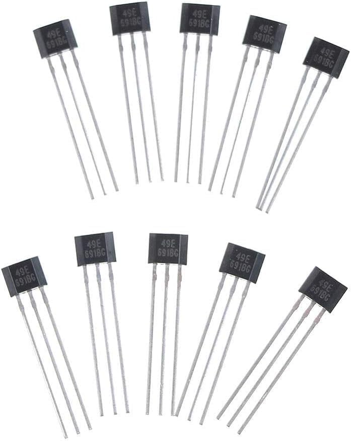 [Australia - AusPower] - 10Pcs Black Hall Element 49E Oh49E Ss49E Linear Sensor Hall Sensor Hall Effect Sensors Industrial Electrical 