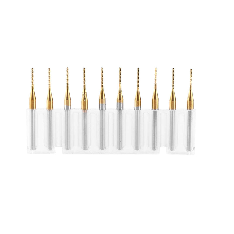 Akozon End Mill Coat Carbide End Mill, Pack of 10 Engraving Bits Cutter 3.175 mm x 1 mm CNC PCB Engraving Bit Set Stitch Tips Burrs