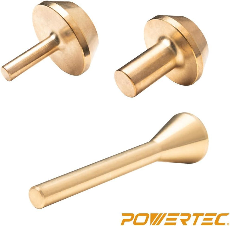 POWERTEC 73059 Spiral Router Bit and Router Subbase Centering Pin Set | Up Cut Solid Carbide CNC Router Bit 1/4" Diameter 1/4" Shank Bit + 1/2"&1/4"&1/4" Pins