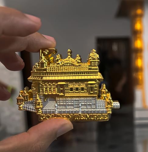 Golden Temple Fridge Magnet Gold Plated Sikh Temple Photo Magnet for Refrigerator Sri Harmandir Sahib Photo for Fridge Punjab India Souvenir Amritsar GT Photo