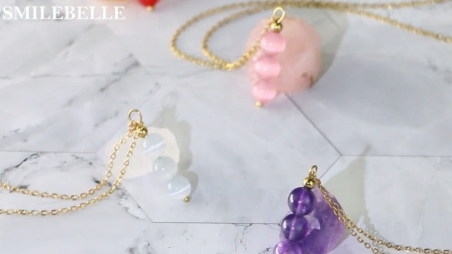 SmileBelle Citrine Crystal Necklace, Orange Necklace for Women Orange Citrine