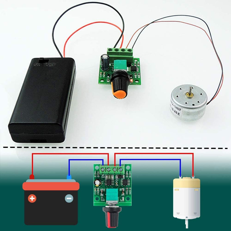 RUNCCI-YUN 6pcs 1.8V 3V 5V 6V 7.2V 12V 2A PWM Motor Speed Controller, DC Speed Controller 12V, Motor Speed Switch Controller LED Volt Regulator Speed Controller