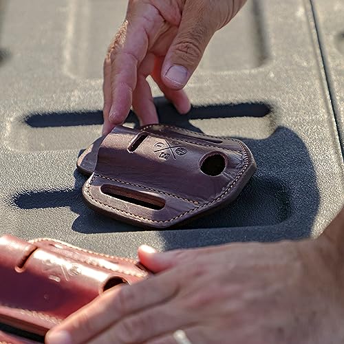 Burgundy 1791 EDC multitool sheath for 1.6-inch-wide Leatherman, Gerber, or SOG tools with easy-slide design
