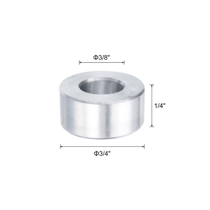 [Australia - AusPower] - uxcell 5pcs Aluminum Spacer 3/8" Bore x 3/4" OD x 1/4" Length Screw Standoff Bushing Plain Finish Round Metal Spacer for 3/8 ID Screws Bolts and Rods 3/8" x 3/4" x 1/4" Silver Tone 