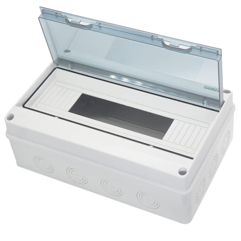Breaker Box Distribution Protection Box, IP65 Clear Cover Electrical Box, ABS Power Supply Electronic Junction Box Din Rail Enclosure for Circuit Breaker on The Wall 15 Way 15-Way