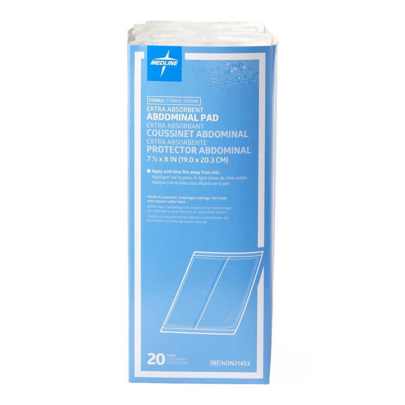 [Australia - AusPower] - Medline Sterile Abdominal Pad, 8 in x 7.5 in (Pack of 20) 