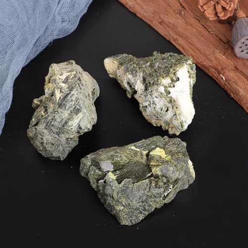 SUNYIK 301-400g Natural Raw Green Tourmaline Crystal Stone Cluster 1.89-5.03"
