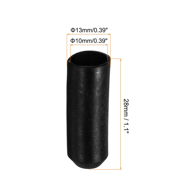 QUARKZMAN Pack of 20 30 mm Length Shrink End Caps 10 mm ID, 1.5:1 Ratio Rubber End Caps Black Heat Resistant Heat Shrink Tube Caps for Cable Rope 10mm ID x 30mm L