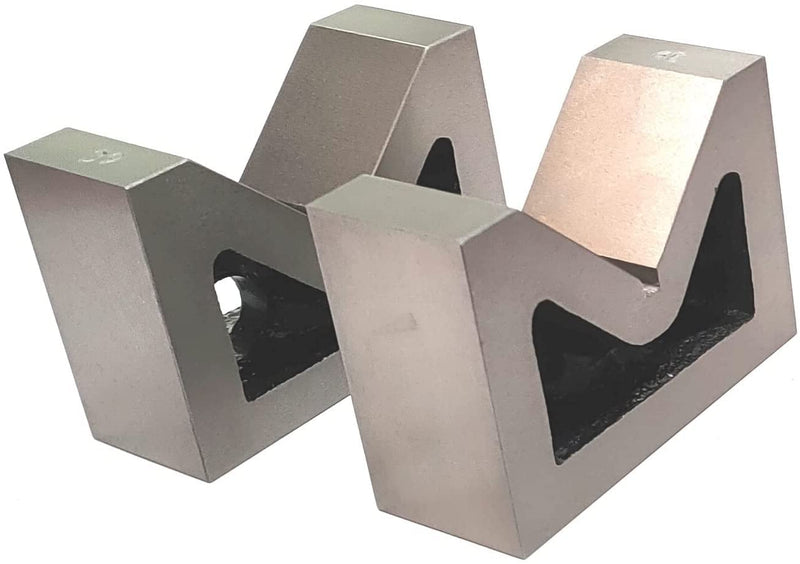 [Australia - AusPower] - Buyohlic Seasoned Caste Iron v Block Pair ((52 x 38 x 25 MM (2" Inch))) (52 x 38 x 25 MM (2" Inch)) 