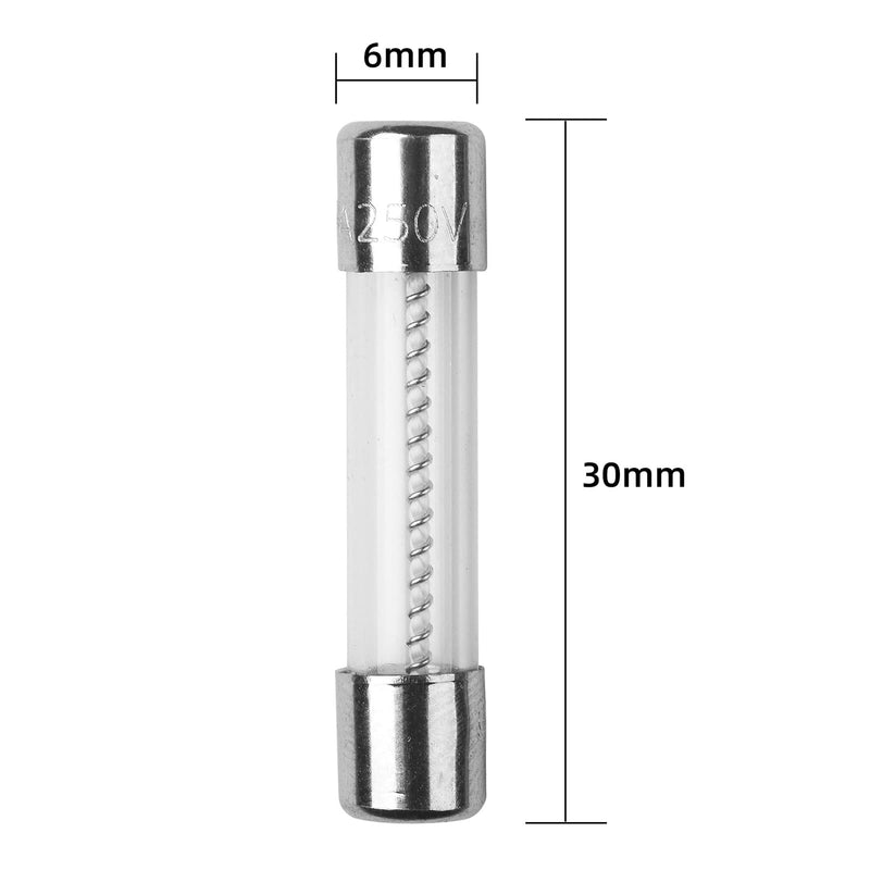 [Australia - AusPower] - 10Pcs/lot T4AL250V 6x30mm 4A 250V Slow Blow Fuse T4AL Glass Slow-Acting 4 Amp Time-delay Fuse 4A 6x30mm 