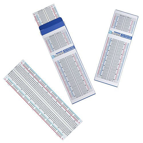 ELEGOO 3 Breadboard 830 Pin Solderless Prototype PCB Breadboard Kit | Breadboards compatible with Arduino, Proto-Shield & connecting bridges, ideal for makers & DIY projects